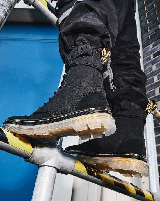 Botas Negras Dr. Martens Combs Ii Iced Suede Utility Mujer Negros MX-90341